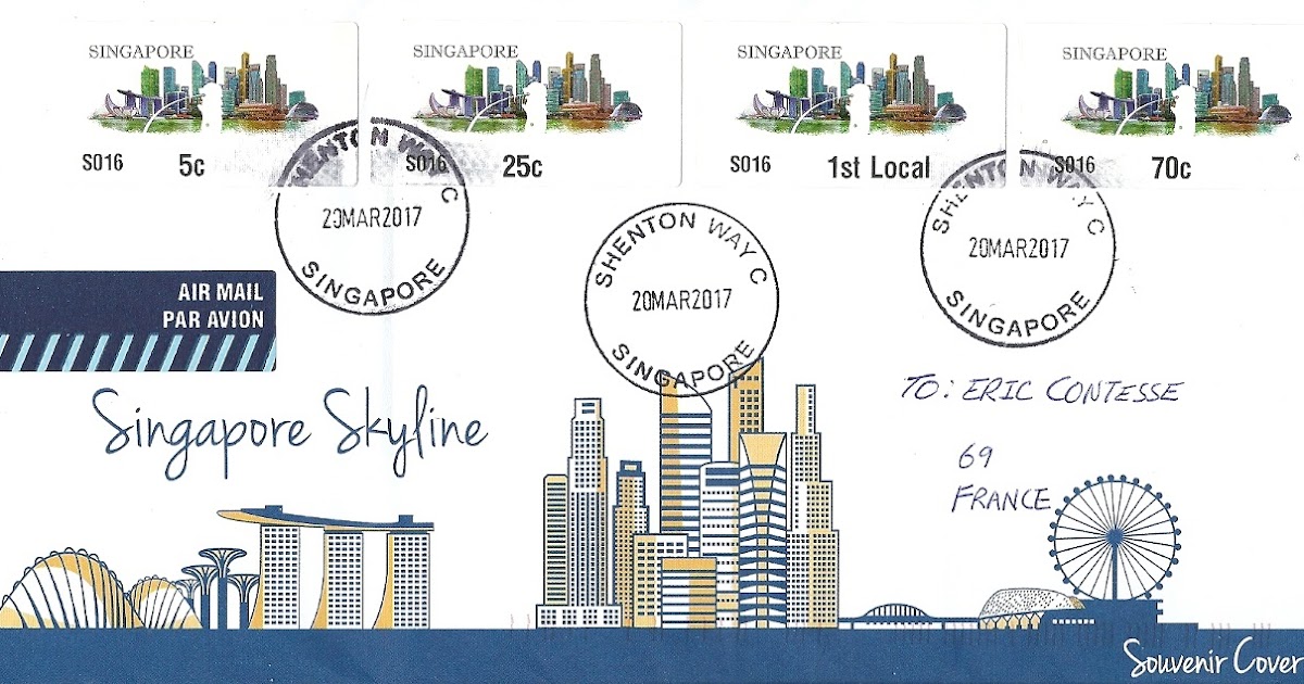 Mon Blog Timbré New "Singapore Skyline" ATM stamps on FDC from Singapore