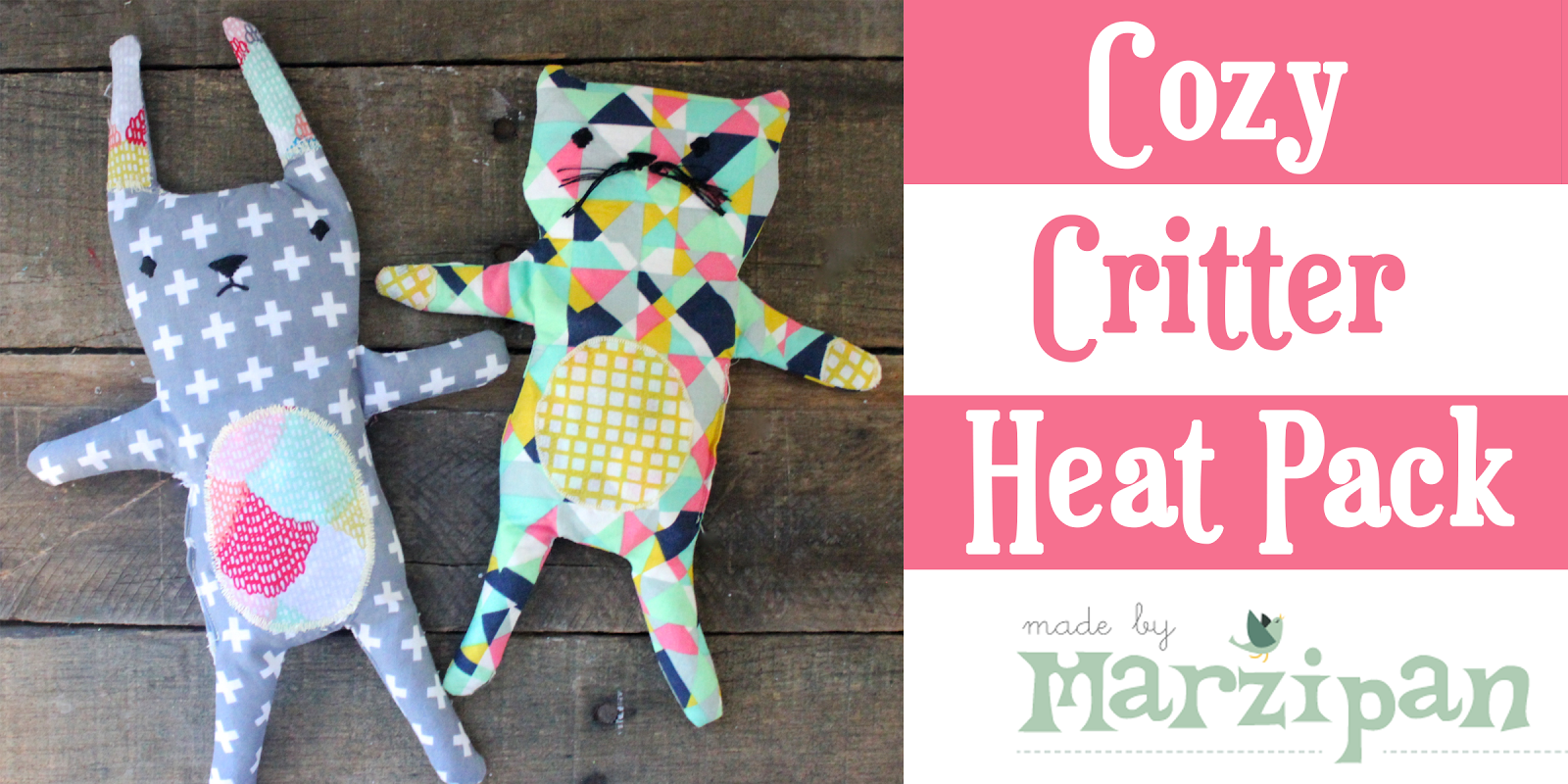 Fat Quarter Shop's Jolly Jabber Cozy Critter Heat Pack with Made by