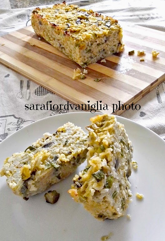 cake di riso con zucchine e melanzane