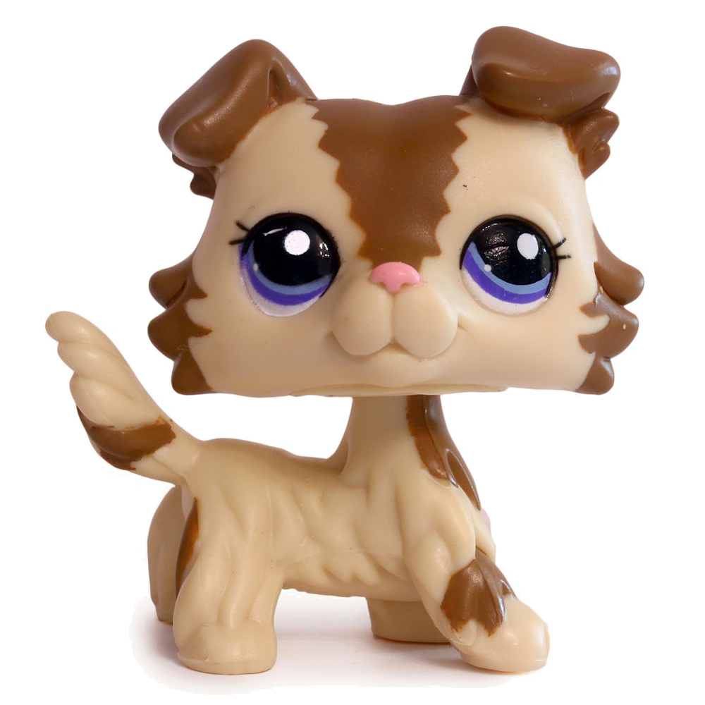 Littlest Pet Shop LPS#2210 Silver Collie Dog Blue Eyes with 5Accessories 