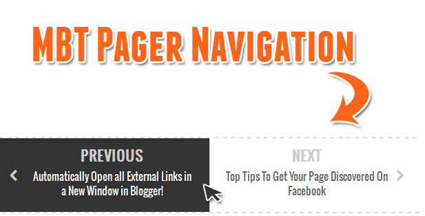 Next and Previous Post Title Widget for Blogger