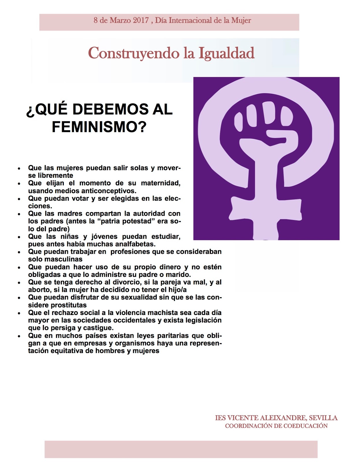 ¿Qué debemos al feminismo? ¿Qué sabes