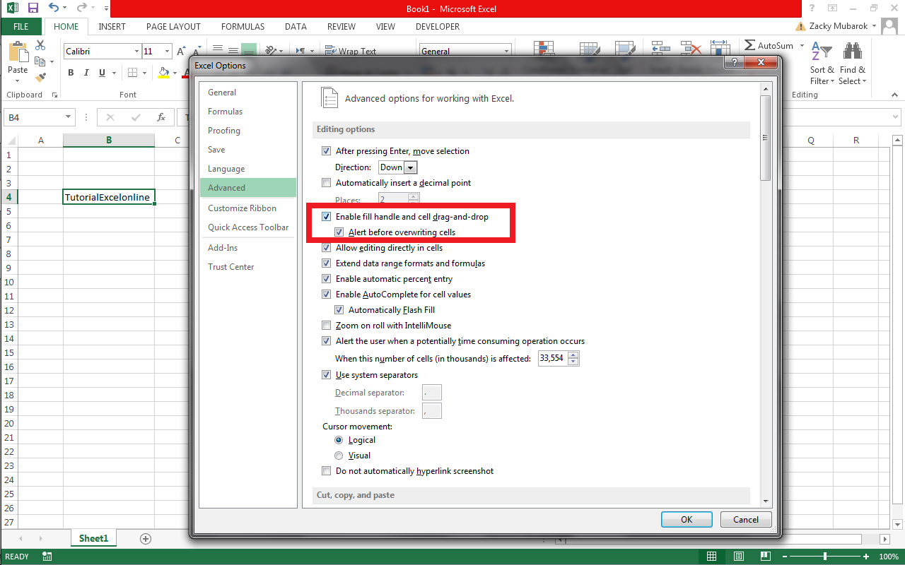 Cara mengatasi Error Cell Drag and Drop pada Excel TUTORIAL EXCEL