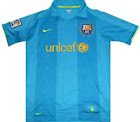 FCバルセロナ 2007-08 ユニフォーム-アウェイ-Nike-水色