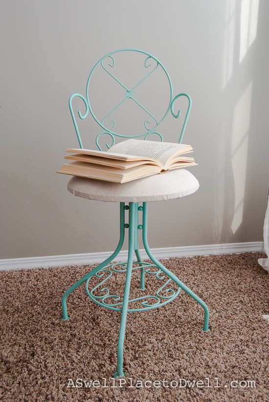 Refinished Vanity Chair using Liquitex Spray Paint