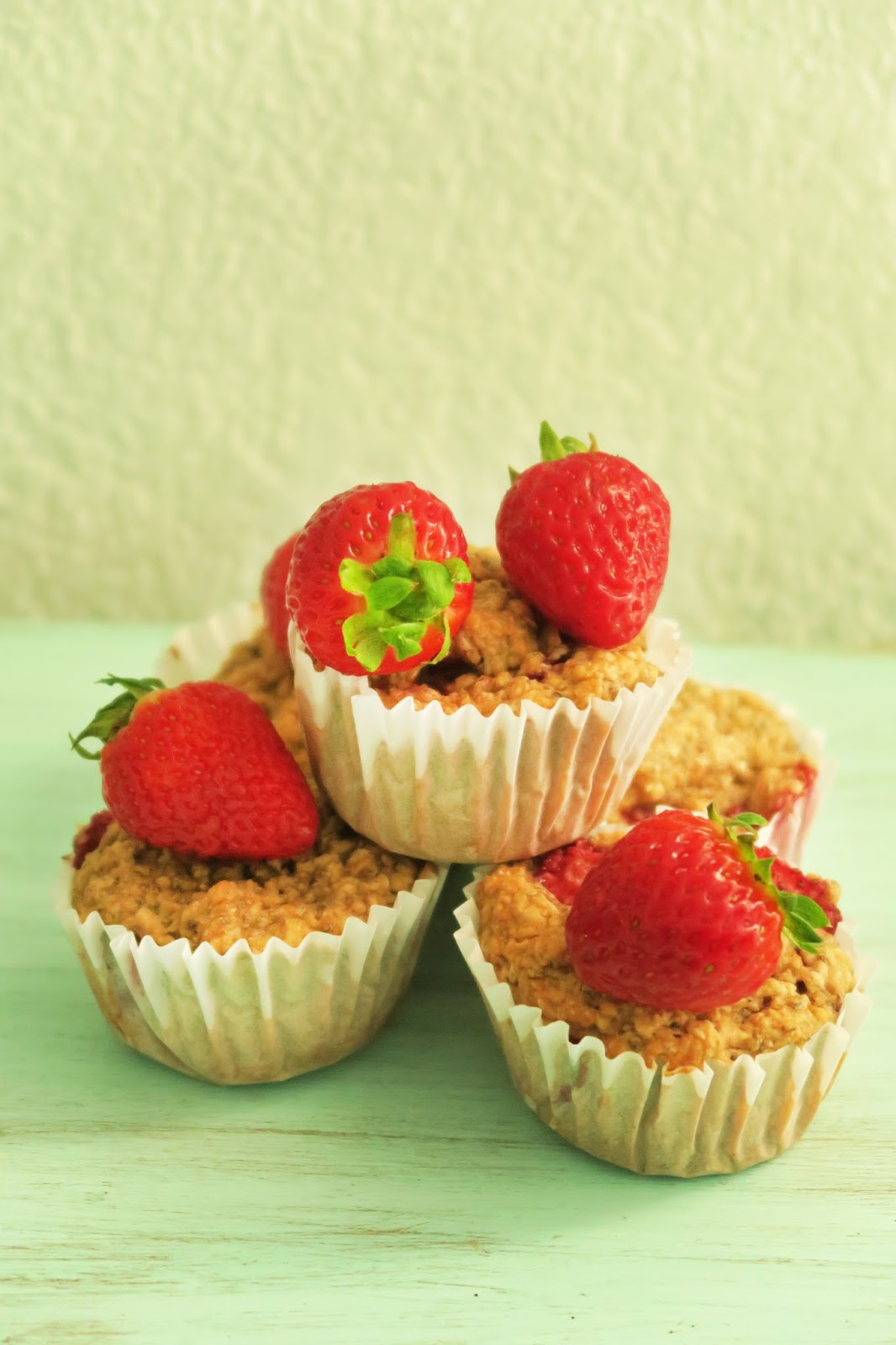 Muffins de avena y frutillas