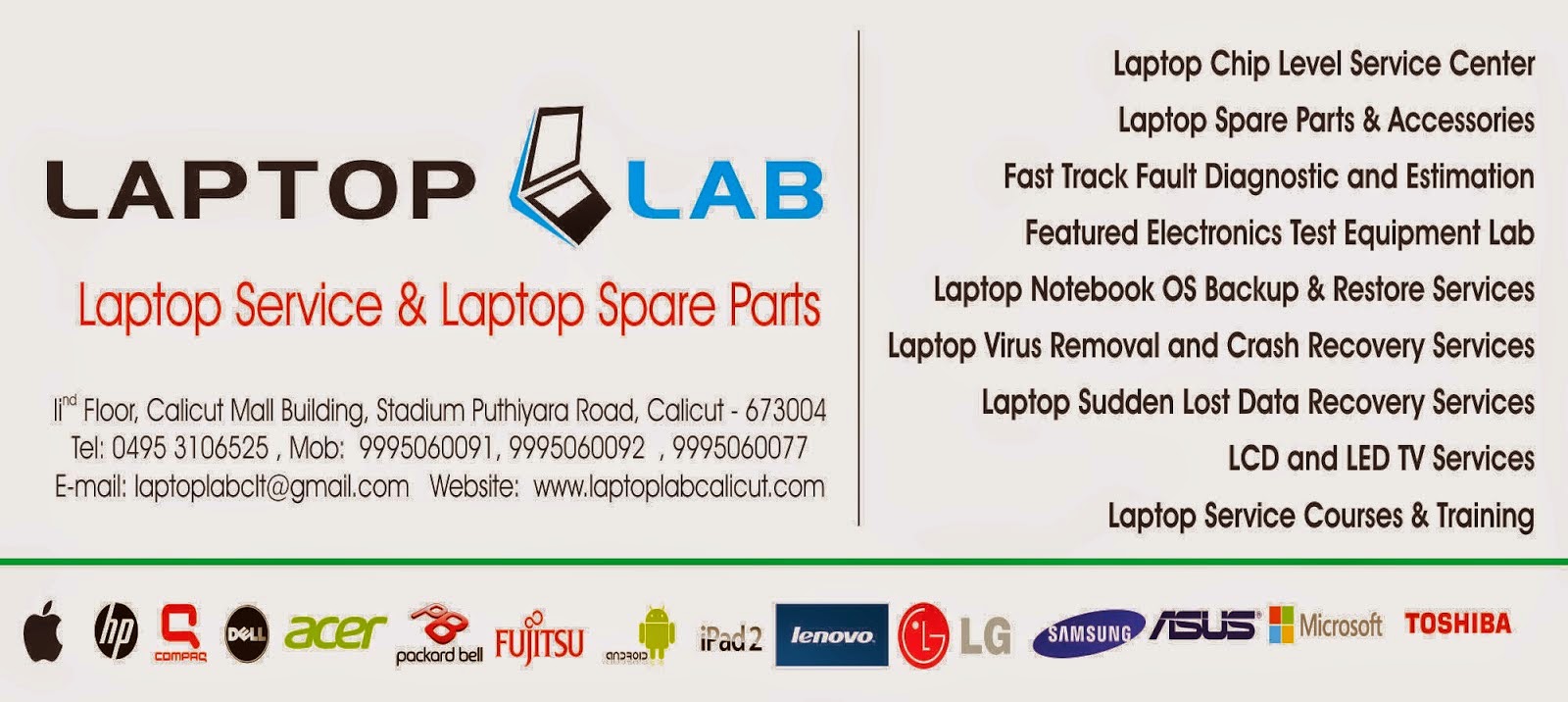 Laptop Service Kannur Laptop Lab Kannur