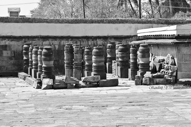 Remains of some temple kept inbetween Veera Narayana and Andal temples