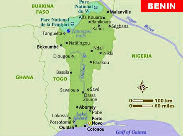 Gambar Peta Kota Negara Benin
