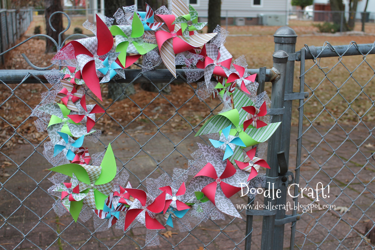 Christmas Pinwheel wreath with Astrobright paper!