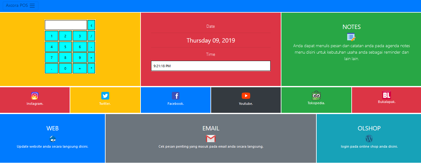 mesin kasir online shop website