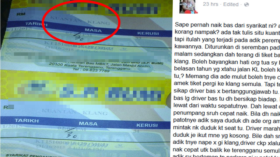 MOHON VIRALKAN: Budak Perempuan Di Tipu Tiket Oleh Syarikat Bas