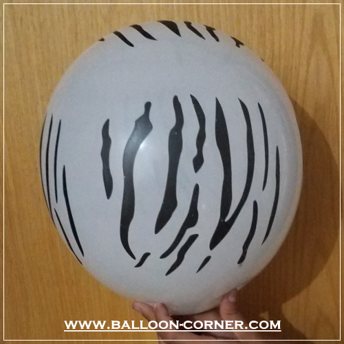 Balon Latex Print Motif Zebra & Macan Tutul MURAH (Mix Motif)