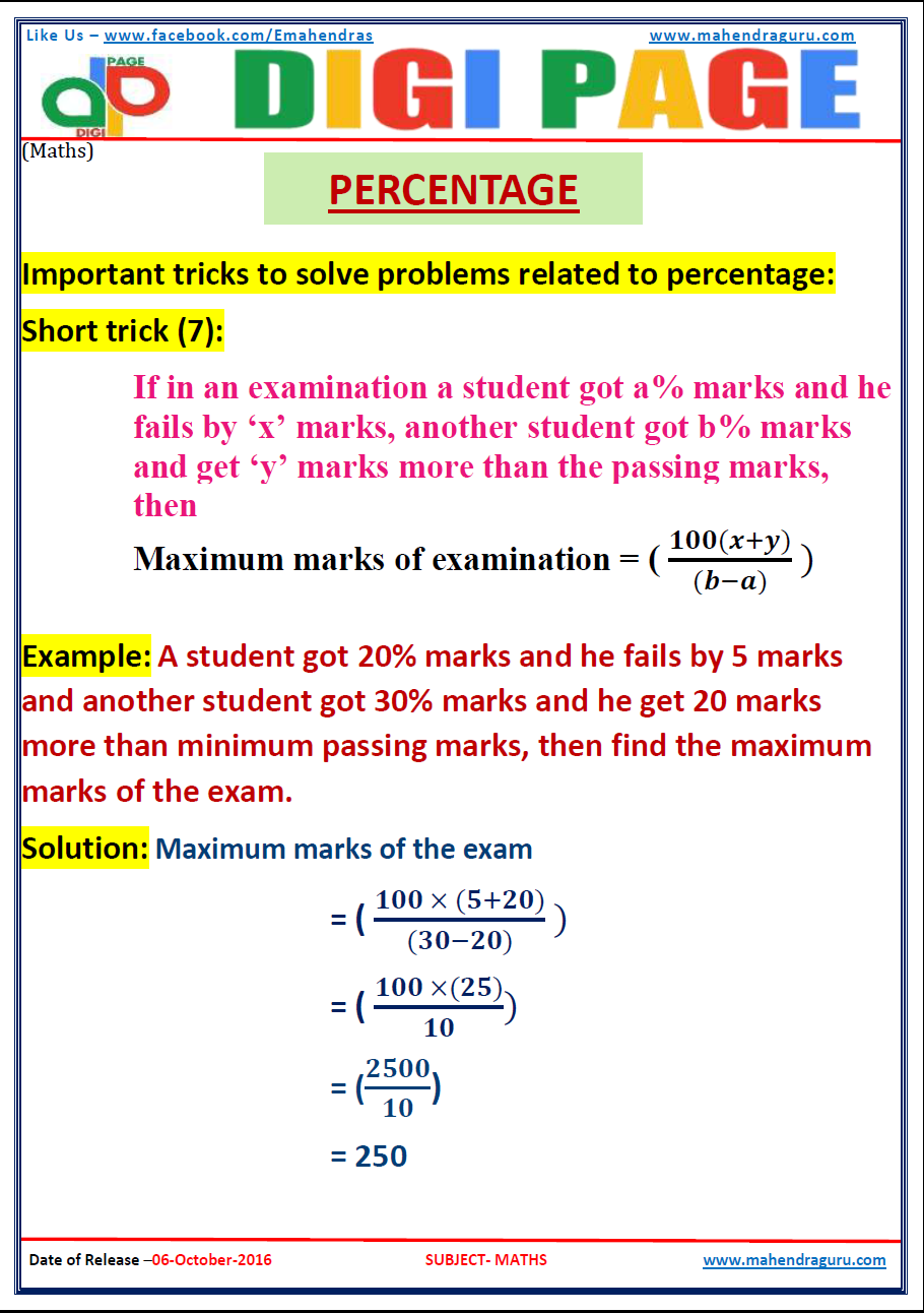 DPPercentageMaths 06Oct16