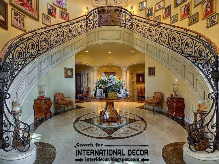 Mediterranean Palace in Florida, American palace Colonial style, royal interior stairs