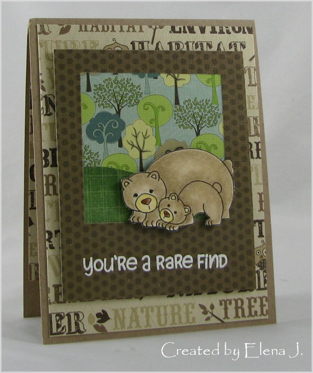 Bear card by Elena J. using Wild Child Stamp Set  | Newton's Nook Designs
