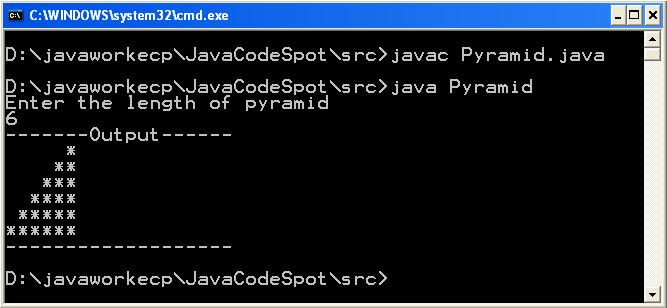 JAVA CODE SPOT: JAVA Programming : Pyramids