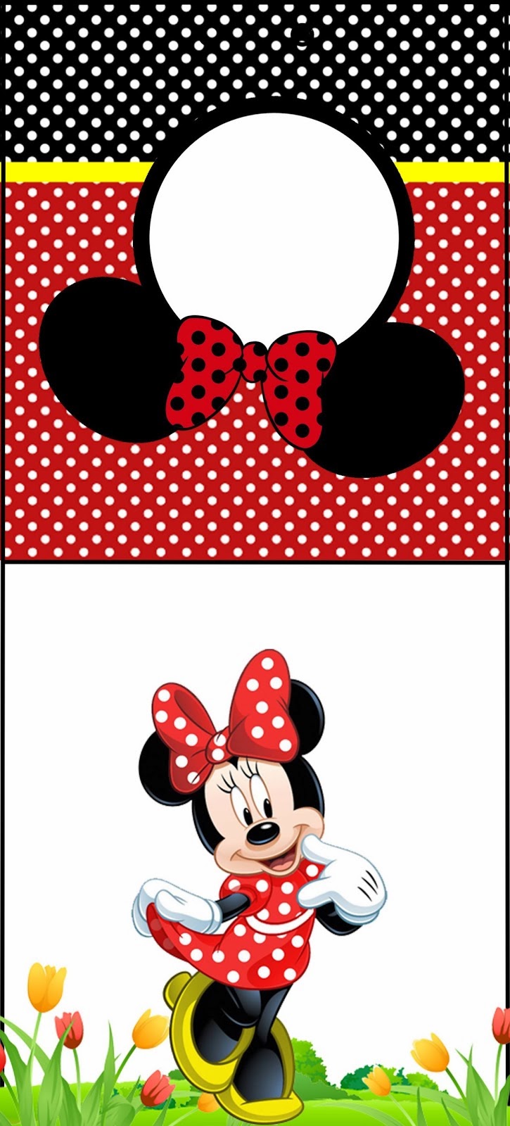 Etiquetas para Candy Bar para Fiestas de Minnie rojo. Ideas y