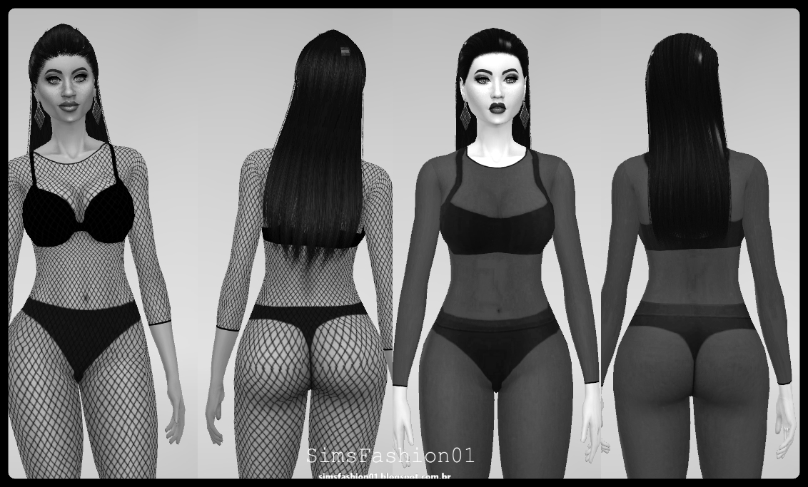 Sims Fashion01 - Sexy Transparent Bodysuit (The sims 4) .