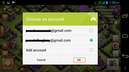 Cara Sign In 2 akun COC lebih di 1 android tanpa root