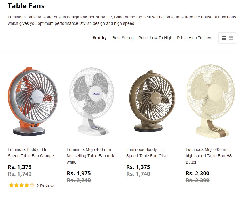 Purchase the High Performance Table Fans Online at Lowest Prices