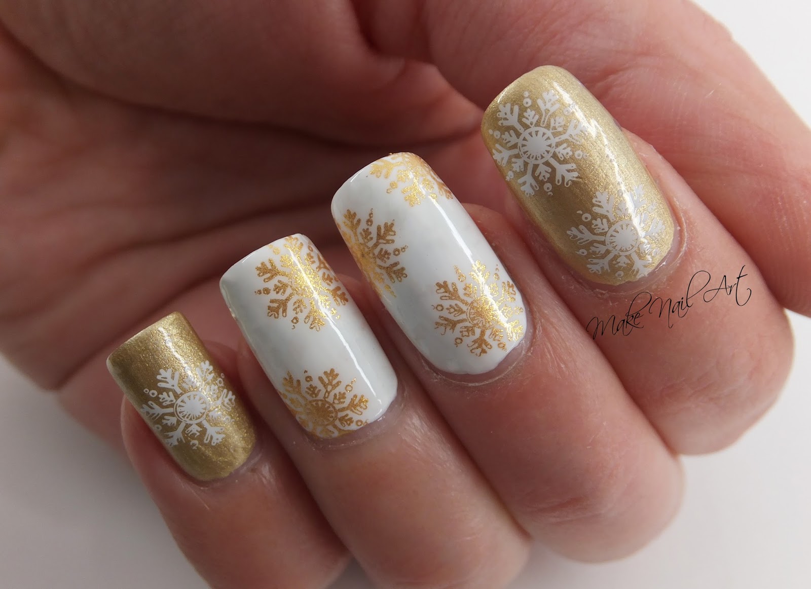 Easy Snowflake Nail Art Youtube