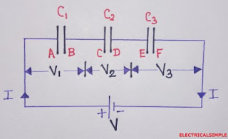 Capacitors in series circuit