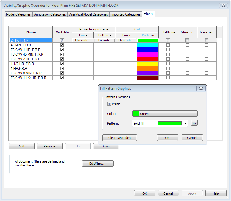The BIM Jedi (formally the Revit Jedi) Using Filters to Show Fire Ratings