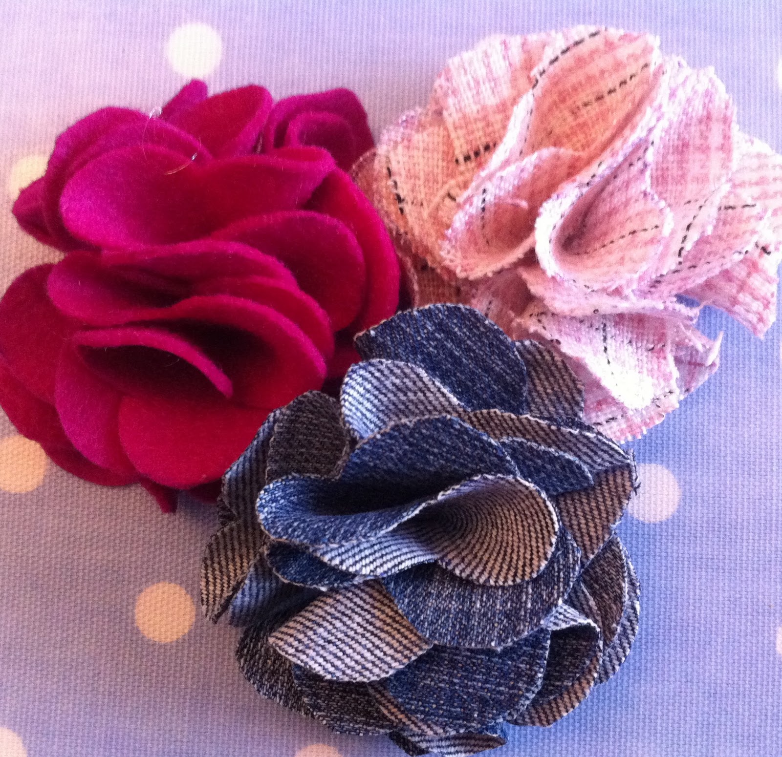 Wonky Pocket Fabric Flower Brooches
