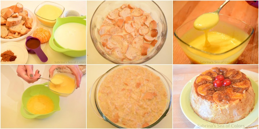 Cómo preparar budín de pan duro y mandarina 