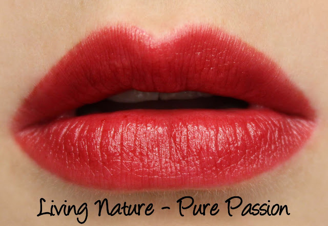 Living Nature Pure Passion Lipstick Swatches & Review