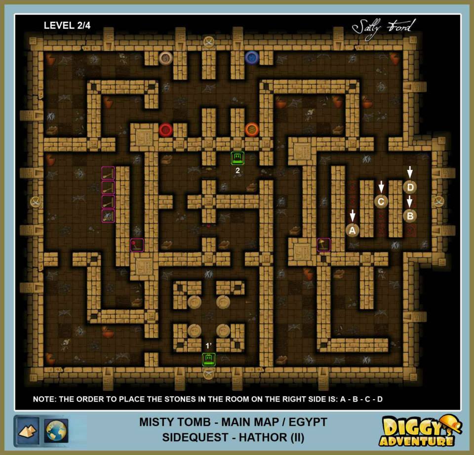 Diggy's Adventure Walkthrough: Egypt Main / Misty Tomb