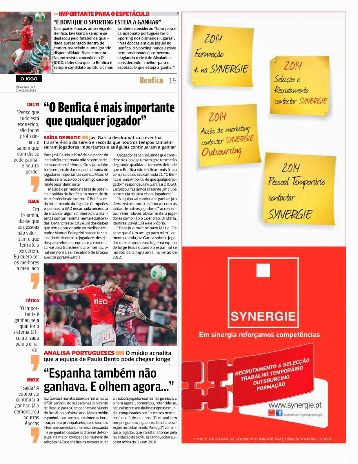 Javi Garcia - Manchester City - entrevista - Cardozo faz sempre falta