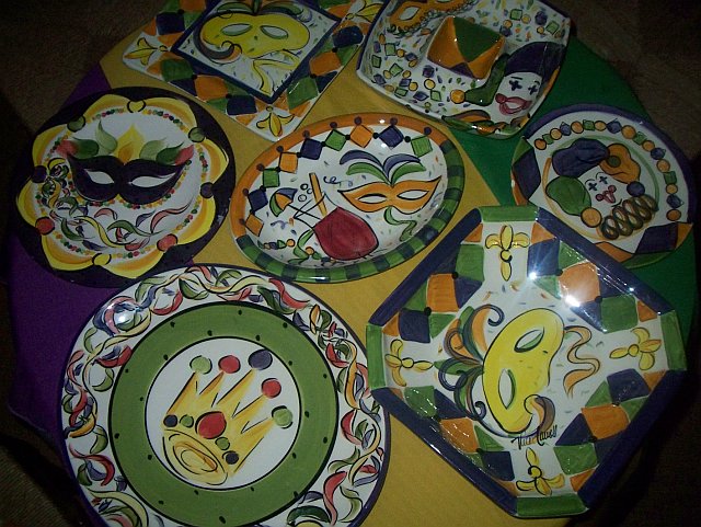 mardi gras plates ceramic