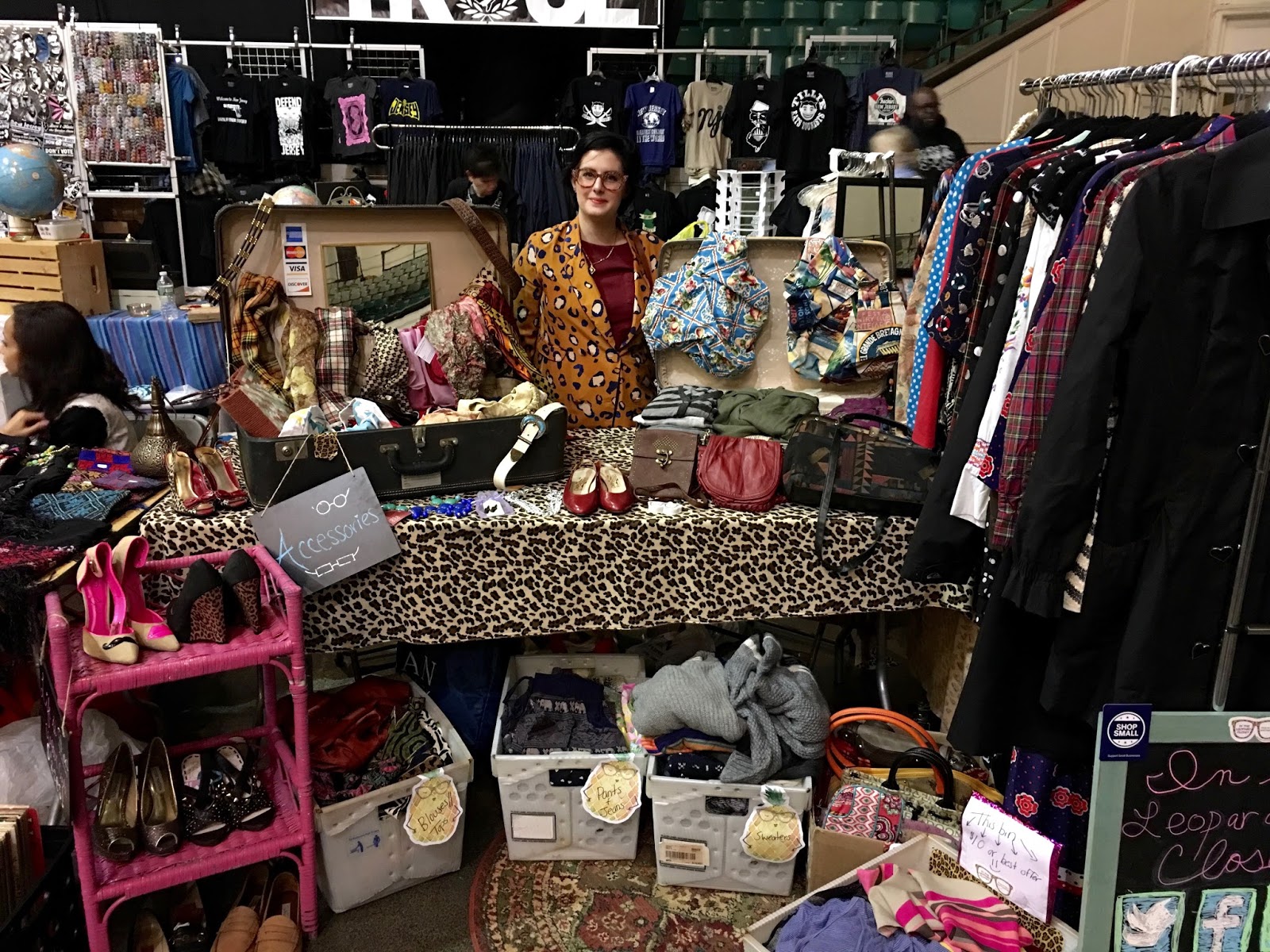 behind the leopard glasses Asbury Park Punk Rock Flea Market RECAP!