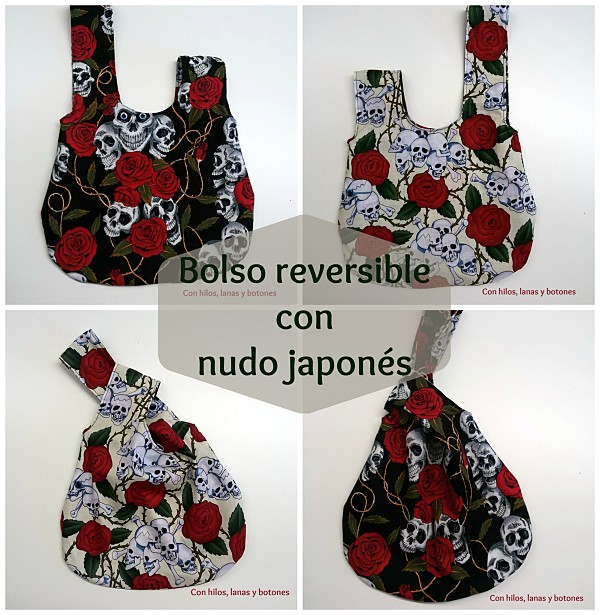 Con hilos, lanas y botones: bolso japonés reversible 