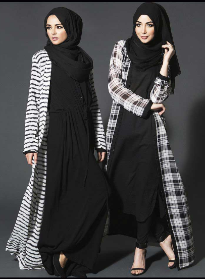 black and white hijab outfits