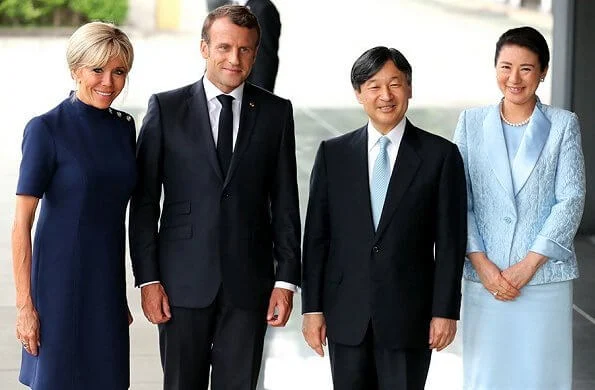 Emperor Naruhito and Empress Masako met with French President Emmanuel Macron and his wife Brigitte Macron