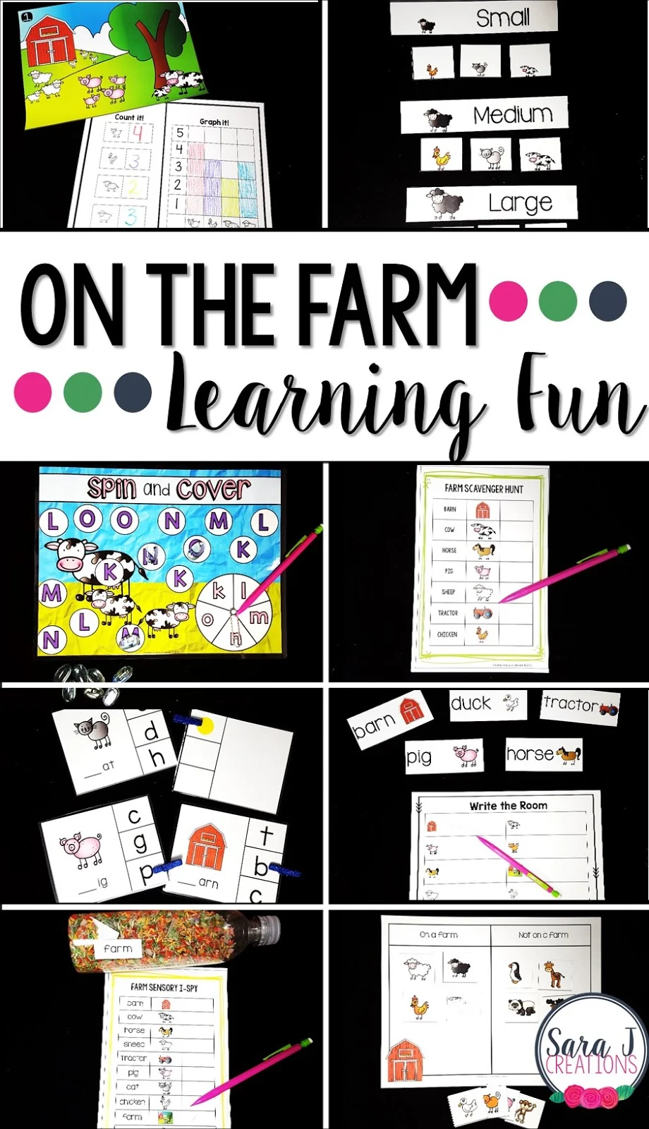 Farm preschool unit with hands on math, literacy and sensory learning fun!