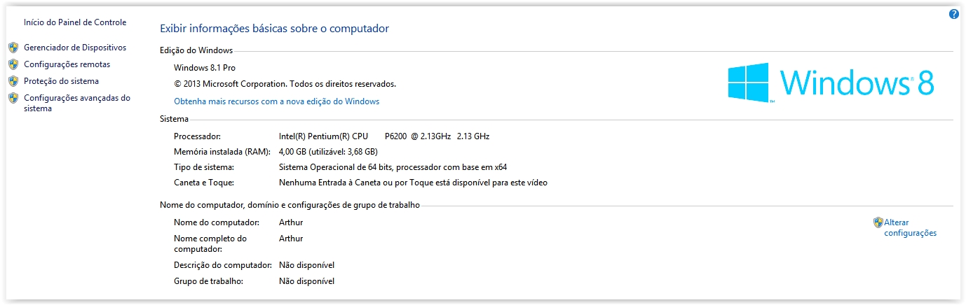 Como descobrir se meu computador suporta Windows 8 64 bits?