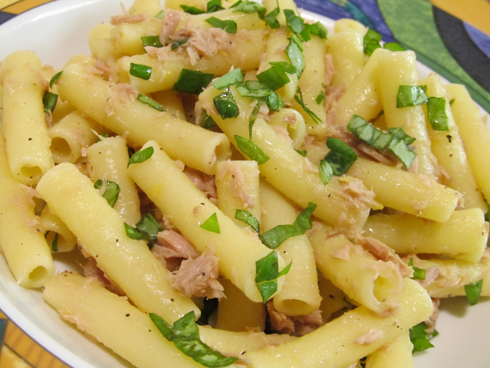 Jenn's Food Journey Ziti with Tuna, Lemon and Basil