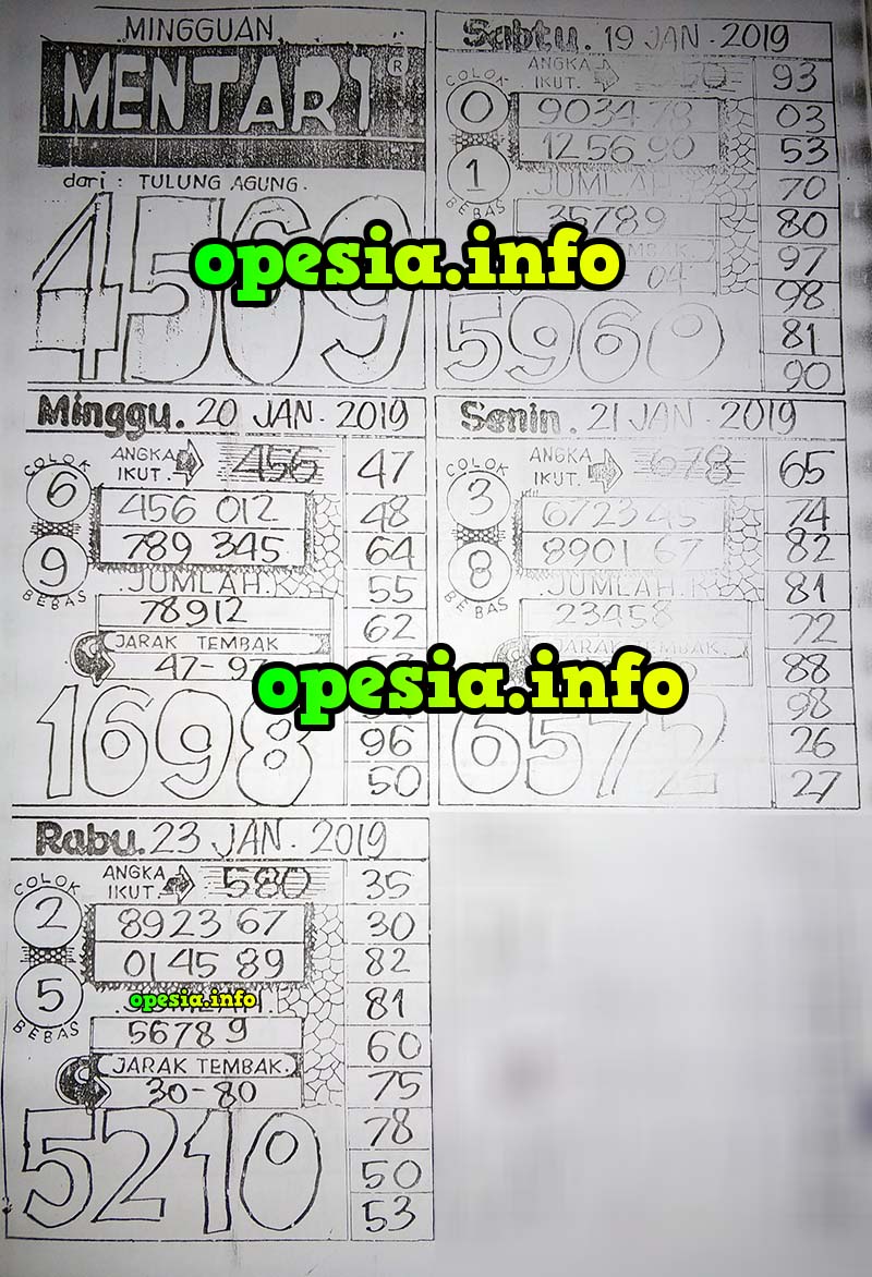 Forum Syair Sgp Rabu 23 01 2019 Opesia Official