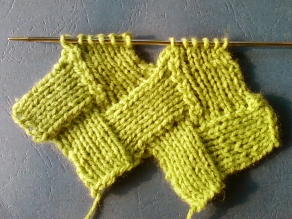Entrelac Knitting Pattern: Zigzag Stockinette stitch ...
