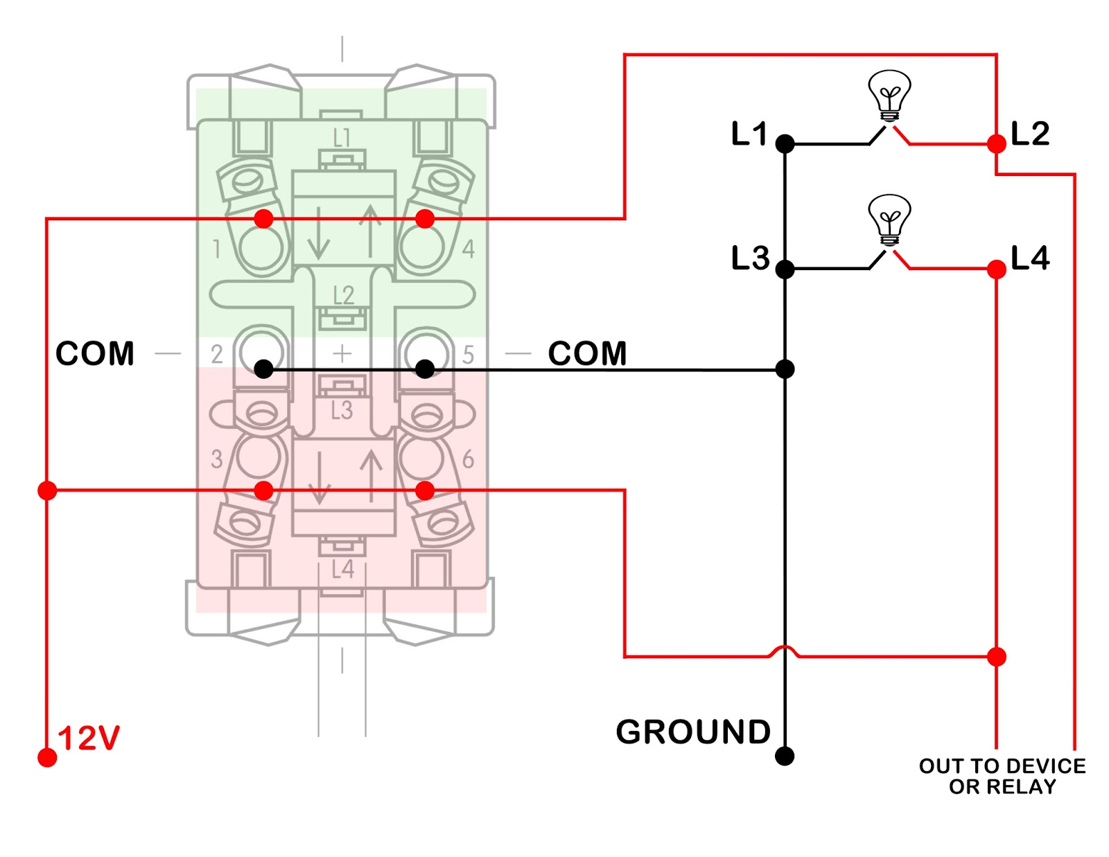 My Knight Rider 2000 project: Upper Console DPDT Rocker Switches