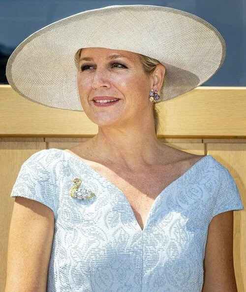 Queen Maxima wore a blue Natan dress