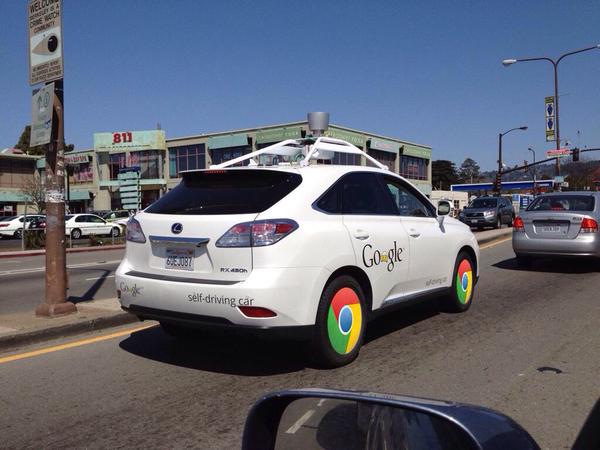 Google selfdriving car with Chrome rims