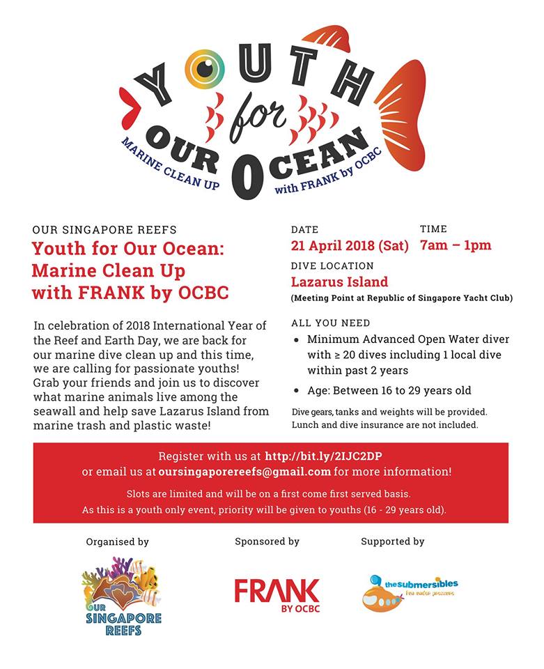 Celebrating Singapore Shores! 21 Apr (Sat) Youth for Our Ocean