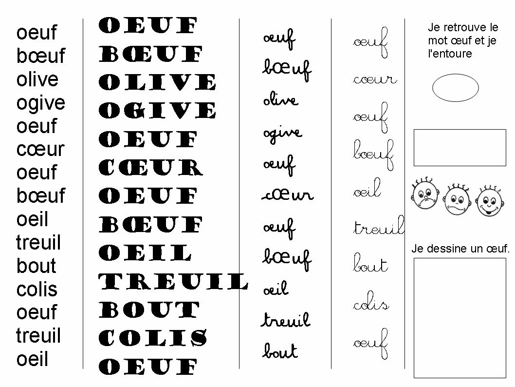 Trouver Un Mot De 7 Lettres Avec Les Lettres Suivantes Maternelle: Retrouver le mot OEUF