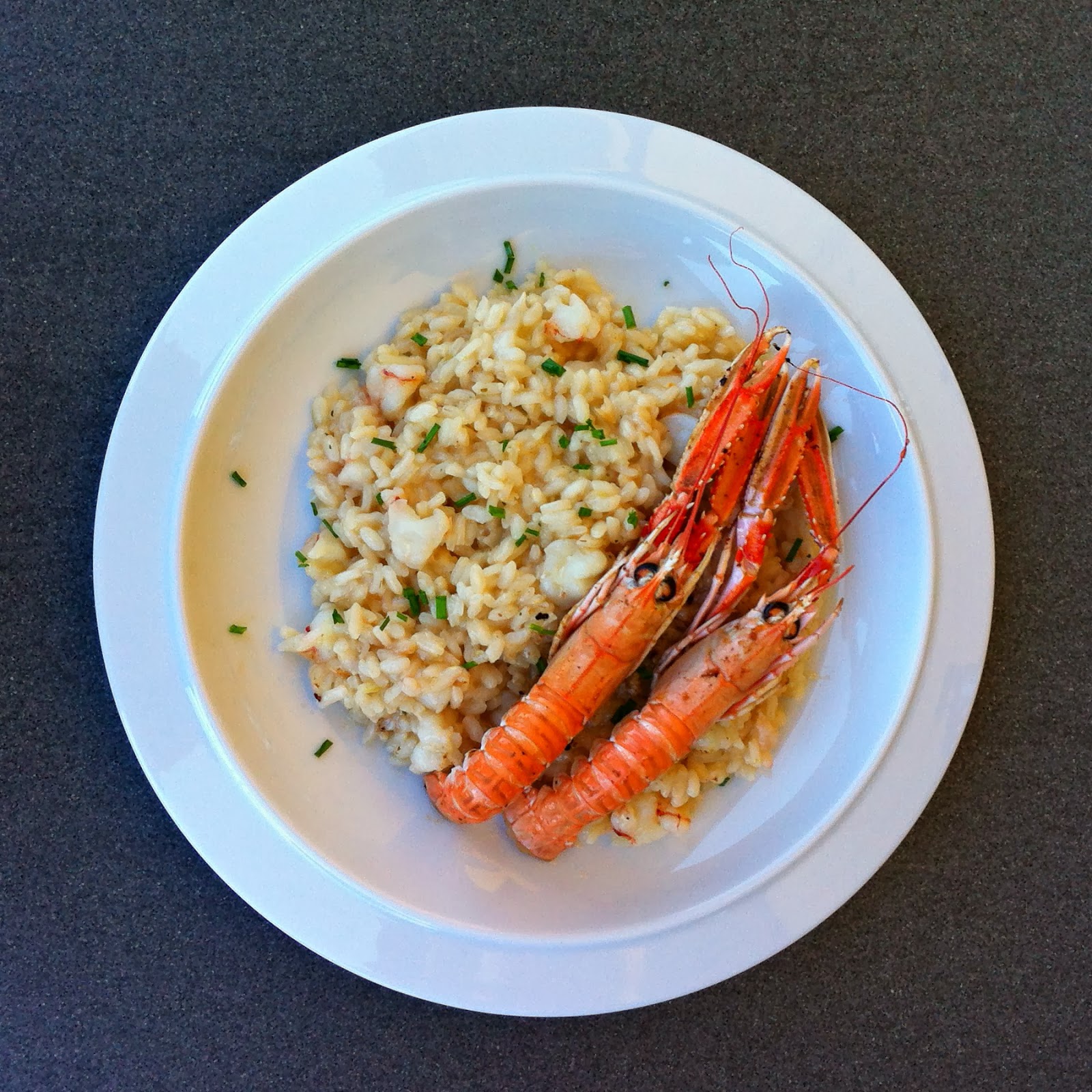 Profumo di domenica Risotto con spumante, gamberi e scampi