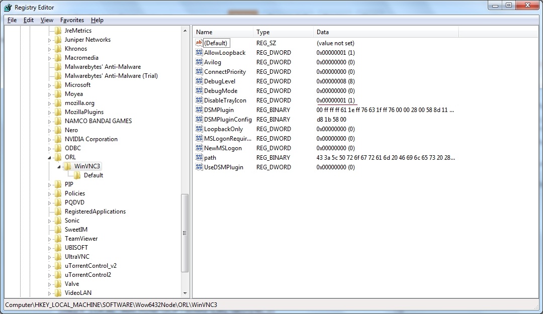 How to show / hide uvnc tray icon with registry method SOHO Network